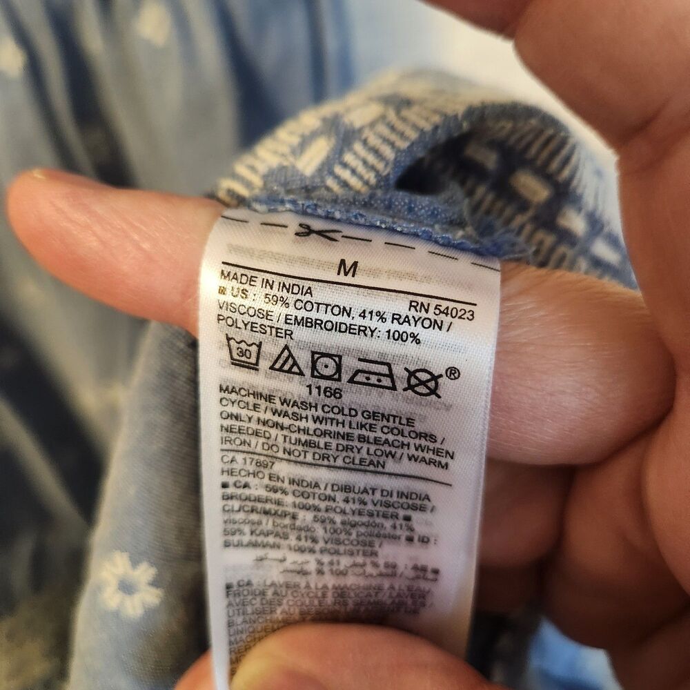 Old Navy Blue M floral short sleeve cottagecore Y2K summer beach coastal dress - Picture 5 of 9